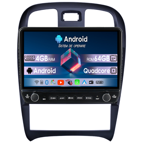 Sonata Fe 2004-2012 - Navigatie dedicata Hyundai Sonata Fe 2004-2012 Tesla cu butoane rotative model 2024, 4GB RAM 64GB ROM, Procesor Quadcore, Android 14, Display QLED 10", DSP, Carplay&Android Auto