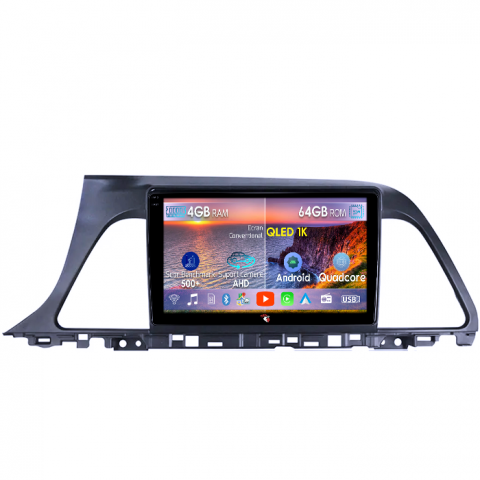 Sonata9 2015-2018 - Navigatie dedicata Hyundai Sonata9 2015-2018, 4GB RAM 64GB ROM, Octacore, Android 14, Display QLED 1K 9", Carplay&Android Auto, SIM 4G, Ventilator Activ