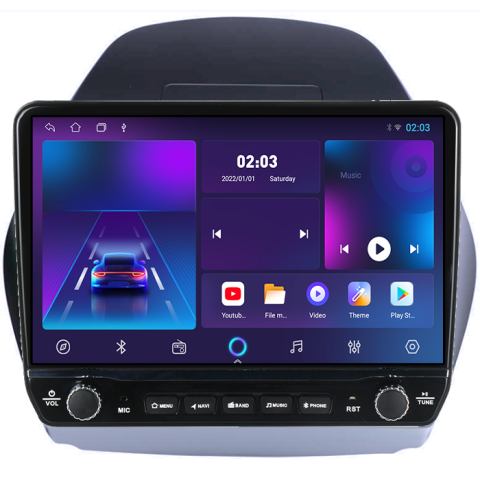 Navigatie dedicata Hyundai Tucson 2009-2015 Ix 35 Tesla cu butoane rotative model 2024, 4GB RAM 64GB ROM, Procesor Quadcore, Android 14, Display QLED 10", DSP, Carplay&Android Auto [5]