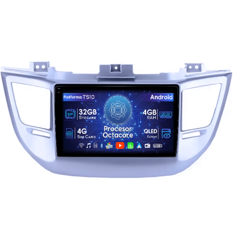 Hyundai - Navigatie dedicata Hyundai Tucson IX35 2014-2018, 4GB RAM 32GB ROM, Octacore, Android 14, Display QLED 1K 9", DSP, Carplay&Android Auto, SIM 4G, Bluetooth, Ventilator Activ