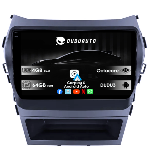 Navigatii Dedicate - Navigatie dedicata Hyundai Santa Fe ix 45 2012-2017, DUDU3, 4GB RAM 64GB ROM, Octacore, Platforma 8581, Android, Display QLED 9", DSP, Carplay&AndroidAuto