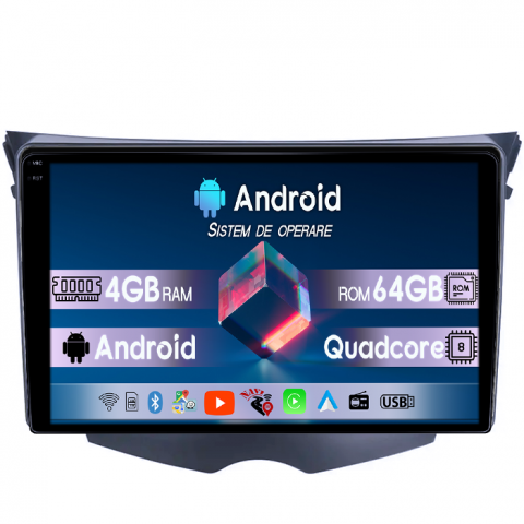 Veloster FS 2011-2017 - Navigatie dedicata Hyundai Veloster FS 2011-2017, 4GB RAM 64GB ROM, Quad Core, Display 9" QLED 1K, Carplay, Android 14, Bluetooth, Magazin Play, Suport Camere AHD