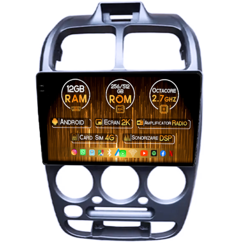 VERNA 1999 - Navigatie dedicata Hyundai Verna 1999, 12GB RAM 256GB ROM, Android 14, Rezolutie 2K, Display QLED, 9", DSP, Carplay, Android Auto, Internet, Youtube, Waze, Wi Fi, USB