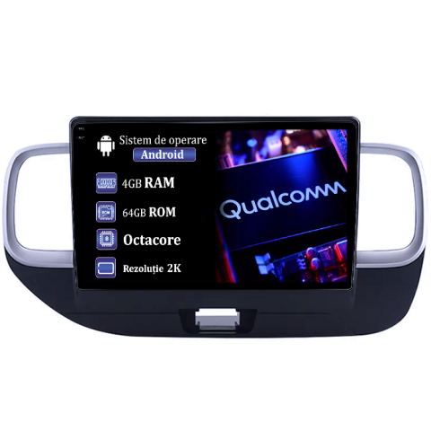 Venue 2019-2020 - Navigatie dedicata Hyundai Venue 2019-2020, 4GB RAM 64GB ROM, Procesor Qualcomm Octacore, Android 14, Rezolutie 2K, Display QLED 9", DSP, Carplay&Android Auto, SIM 4G