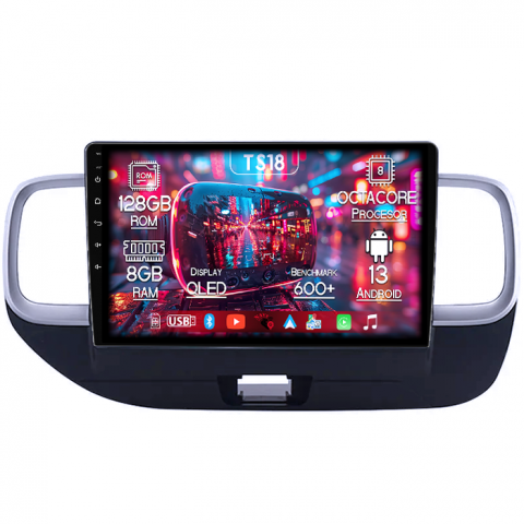 Hyundai - Navigatie dedicata Hyundai Venue 2019-2020, 8GB RAM 128GB ROM, Octacore, Platforma TS18, Android 13, Display QLED 9”, Suporta camera 360º, DSP, Carplay&Android Auto, SIM 4G, Ventilator Activ
