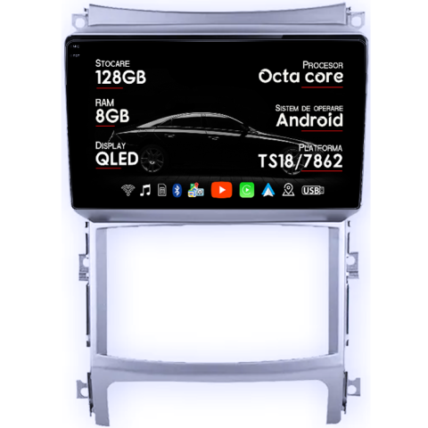 Veracruz IX55 2006-2015 - Navigatie dedicata Hyundai Veracruz IX55 2006-2015, 8GB RAM 128GB ROM, Octacore, Platforma TS18, Android 13, Display QLED 9”, Suporta camera 360º, DSP, Carplay&Android Auto, SIM 4G, Ventilator Activ