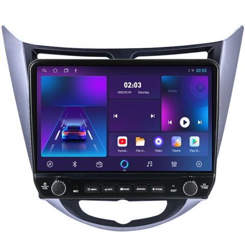 Navigatie dedicata Hyundai Verna 2010-2016 Tesla cu butoane rotative model 2024, 4GB RAM 64GB ROM, Procesor Quadcore, Android 14, Display QLED 10", DSP, Carplay&Android Auto [4]