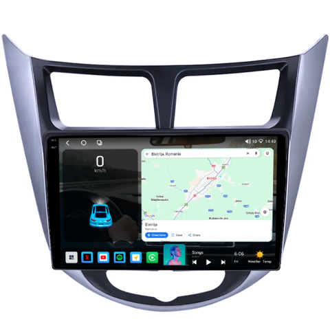 Navigatie dedicata Hyundai Verna 2010-2016, 4GB RAM 64GB ROM, Procesor Qualcomm Octacore, Android 14, Rezolutie 2K, Display QLED 9", DSP, Carplay&Android Auto, SIM 4G [1]