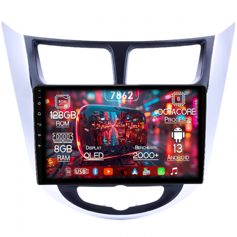 Verna 2010-2016 - Navigatie dedicata Hyundai Verna 2010-2016, 8GB RAM 128GB ROM, Octacore, Platforma 7862,Android 13, Display QLED 9”, Suporta camera 360º, DSP, Carplay&Android Auto, SIM 4G, Ventilator Activ