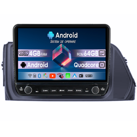 Navigatii Dedicate - Navigatie dedicata Hyundai Verna 2017-2020 Tesla cu butoane rotative model 2024, 4GB RAM 64GB ROM, Procesor Quadcore, Android 14, Display QLED 10", DSP, Carplay&Android Auto