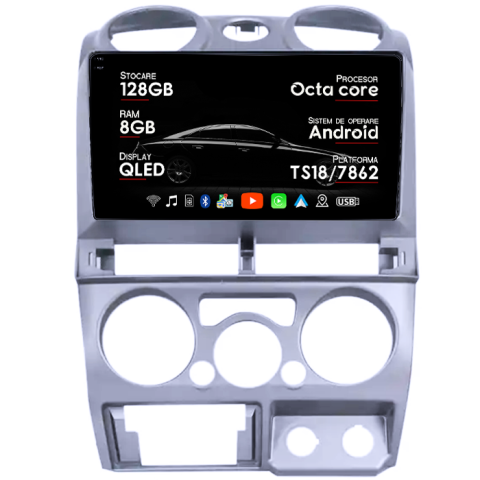 D-Max 2007-2011 - Navigatie dedicata Isuzu D-Max 2008-2011, 8GB RAM 128GB ROM, Octacore, Platforma TS18, Android 14, Display QLED 9â, Suporta camera 360Âş, DSP, Carplay&Android Auto, SIM 4G, Ventilator Activ