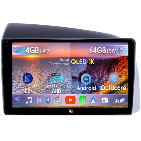Iveco - Navigatie dedicata Iveco Bronte 2014-2016, 4GB RAM 64GB ROM, Octacore, Android 14, Display QLED  9", Carplay&Android Auto, SIM 4G, Ventilator Activ