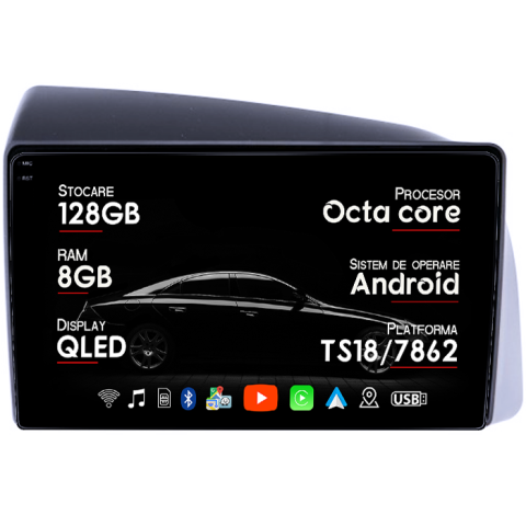 Iveco Bronte - Navigatie dedicata Iveco Bronte 2014-2016, 8GB RAM 128GB ROM, Octacore, Platforma TS18, Android 13, Display QLED 9”, Suporta camera 360º, DSP, Carplay&Android Auto, SIM 4G, Ventilator Activ