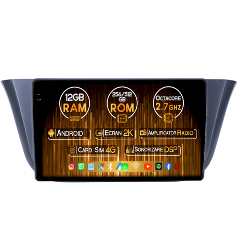 Iveco Daily 2014+ - Navigatie dedicata Iveco Daily 2014-2018, 12GB RAM 256GB ROM, Android 14, Rezolutie 2K, Display QLED, 9", DSP, Carplay, Android Auto, Internet, Youtube, Waze, Wi Fi, USB