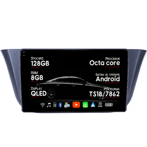 Iveco Daily 2014+ - Navigatie dedicata Iveco Daily 2014-2018, 8GB RAM 128GB ROM, Octacore, Platforma TS18, Android 14, Display QLED 9", Suporta camera 360", DSP, Carplay&AndroidAuto