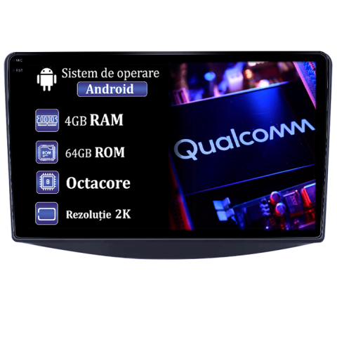 Navigatii Dedicate - Navigatie dedicata Mitsubishi Grandis 2003-2011, 4GB RAM 64GB ROM, Procesor Qualcomm Octacore, Android 14, Rezolutie 2K, Display QLED 9", DSP, Carplay&Android Auto, SIM