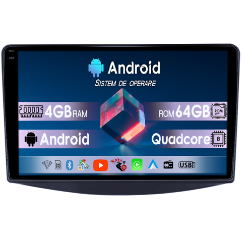 Navigatii Dedicate - Navigatie dedicata Mitsubishi Grandis 2003-2011 V2, 4GB RAM 64GB ROM, Quadcore, Android 14, Display QLED  9", DSP, Carplay&Android Auto, Suport camere AHD