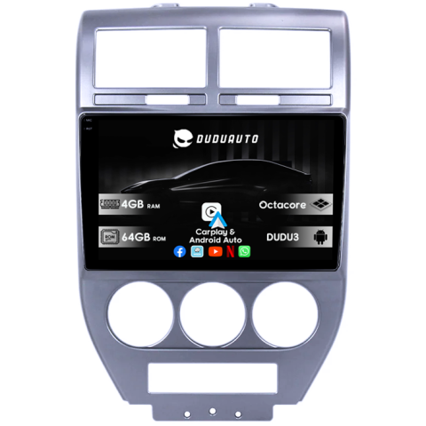Navigatii Dedicate - Navigatie dedicata Jeep Compass 2007-2009, DUDU3, 4GB RAM 64GB ROM, Octacore, Platforma 8581, Android, Display QLED 9", DSP, Carplay&AndroidAuto