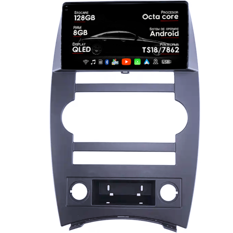 Commander 2007-2008 - Navigatie dedicata Jeep Commander 2007-2008, 8GB RAM 128GB ROM, Octacore, Platforma TS18, Android 13, Display QLED 9”, Suporta camera 360º, DSP, Carplay&Android Auto, SIM 4G, Ventilator Activ