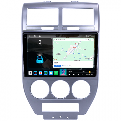 Navigatie dedicata Jeep Compass 2007-2009, 4GB RAM 64GB ROM, Octacore, Android 14, Display QLED 1K 10", Carplay&Android Auto, SIM 4G, Ventilator Activ [1]