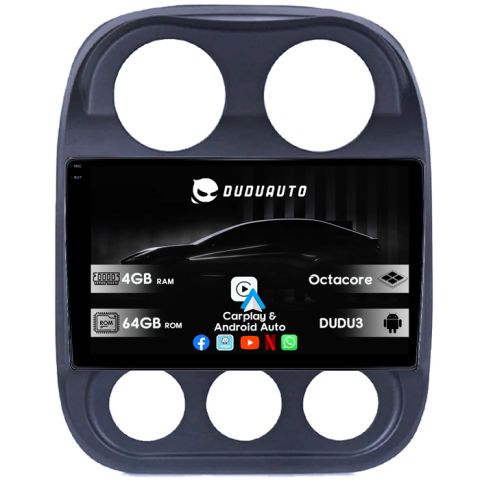 Compass Patriot 2010-2016 - Navigatie dedicata Jeep Compass Patriot 2010-2016, DUDU3, 4GB RAM 64GB ROM, Octacore, Platforma 8581, Android, Display QLED 9", DSP, Carplay&AndroidAuto