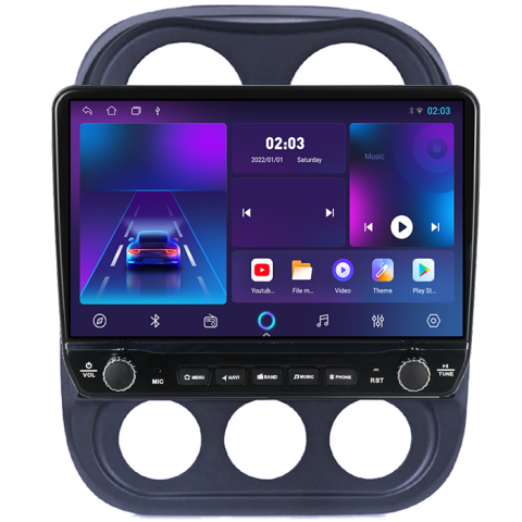 Navigatie dedicata Jeep Compass Patriot 2010-2016 Tesla cu butoane rotative model 2024, 4GB RAM 64GB ROM, Procesor Quadcore, Android 14, Display QLED 10", DSP, Carplay&Android Auto [4]