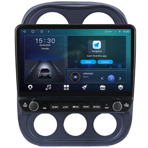 Navigatie dedicata Jeep Compass Patriot 2010-2016 Tesla cu butoane rotative model 2024, 4GB RAM 64GB ROM, Procesor Quadcore, Android 14, Display QLED 10", DSP, Carplay&Android Auto [5]