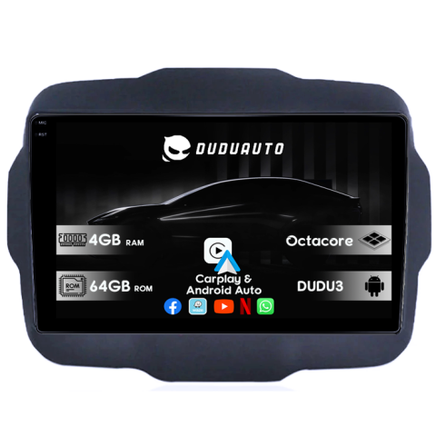 Renegade 2014-2018 - Navigatie dedicata Jeep Renegade 2016-2018, DUDU3, 4GB RAM 64GB ROM, Octacore, Platforma 8581, Android, Display QLED 9", DSP, Carplay&AndroidAuto
