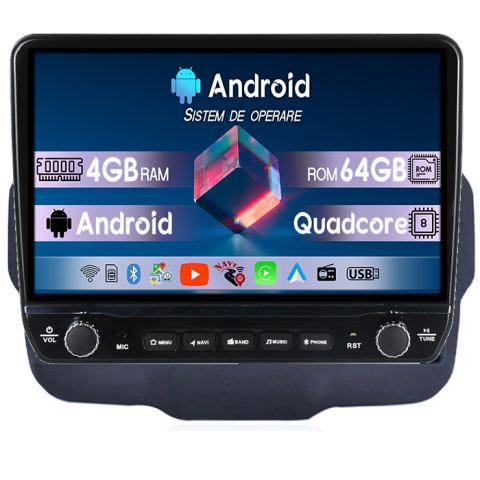Navigatii Dedicate - Navigatie dedicata Jeep Renegade 2014-2018 Tesla cu butoane rotative model 2024, 4GB RAM 64GB ROM, Procesor Quadcore, Android 14, Display QLED 10", DSP, Carplay&Android Auto