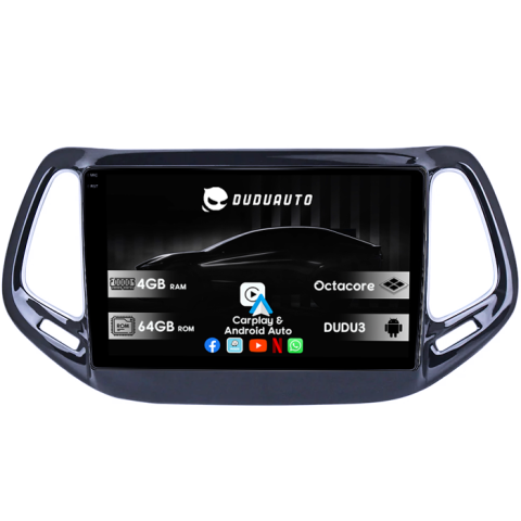 Compass 2016-2018 - Navigatie dedicata Jeep Compass 2016-2018, DUDU3, 4GB RAM 64GB ROM, Octacore, Platforma 8581, Android, Display QLED 9", DSP, Carplay&AndroidAuto