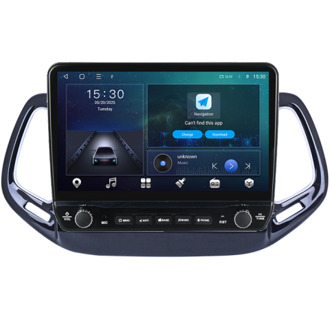 Navigatie dedicata Jeep Compass 2016-2018 Tesla cu butoane rotative model 2024, 4GB RAM 64GB ROM, Procesor Quadcore, Android 14, Display QLED 10", DSP, Carplay&Android Auto [5]