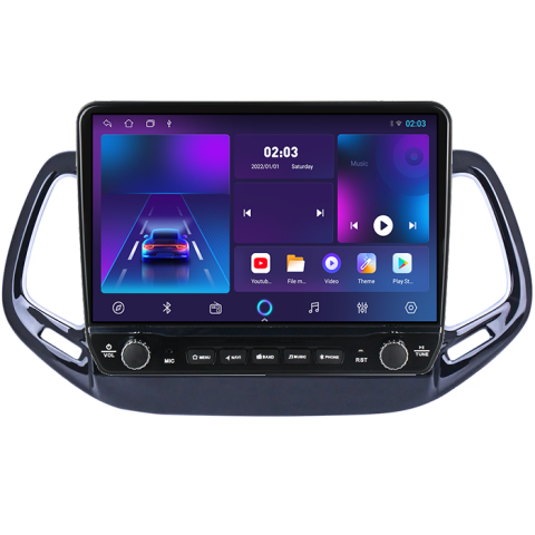 Navigatie dedicata Jeep Compass 2016-2018 Tesla cu butoane rotative model 2024, 4GB RAM 64GB ROM, Procesor Quadcore, Android 14, Display QLED 10", DSP, Carplay&Android Auto [4]