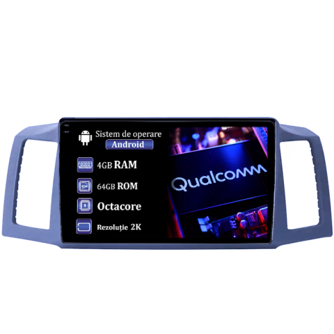JEEP Grand Cherokee 2004-2007 - Navigatie dedicata Jeep Grand Cherokee 2004-2007, 4GB RAM 64GB ROM, Procesor Qualcomm Octacore, Android 14, Rezolutie 2K, Display QLED 9", DSP, Carplay&Android Auto, SIM 4G