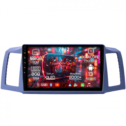 JEEP Grand Cherokee 2004-2007 - Navigatie dedicata JEEP Grand Cherokee 2004-2007, 8GB RAM 128GB ROM, Octacore, Platforma 7862,Android 13, Display QLED 9”, Suporta camera 360º, DSP, Carplay&Android Auto, SIM 4G, Ventilator Activ