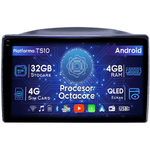 JEEP Grand Cherokee 2004-2007 - Navigatie dedicata Jeep Grand Cherokee 2005-2007, 4GB RAM 32GB ROM, Octacore, Android 14, Display QLED 1K 9", DSP, Carplay&Android Auto, SIM 4G, Bluetooth, Ventilator Activ