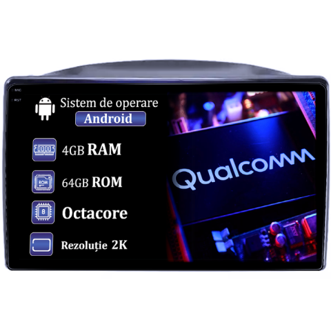 JEEP Grand Cherokee 2004-2007 - Navigatie dedicata Jeep Grand Cherokee 2005-2007, 4GB RAM 64GB ROM, Procesor Qualcomm Octacore, Android 14, Rezolutie 2K, Display QLED 9", DSP, Carplay&Android Auto, SIM 4G