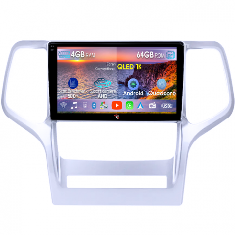 Navigatii Dedicate - Navigatie dedicata Jeep Grand Cherokee 2010-2013, 4GB RAM 64GB ROM, Octacore, Android 14, Display QLED 1K 9", Carplay&Android Auto, SIM 4G, Ventilator Activ