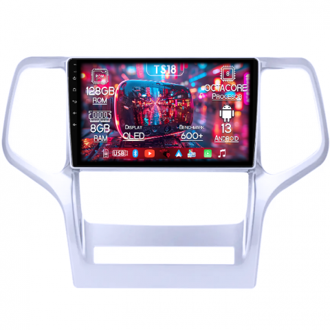 Grand Cherokee 2010-2013 - Navigatie dedicata Jeep Grand Cherokee 2010-2013, 8GB RAM 128GB ROM, Octacore, Platforma TS18, Android 13, Display QLED 9”, Suporta camera 360º, DSP, Carplay&Android Auto, SIM 4G, Ventilator Activ