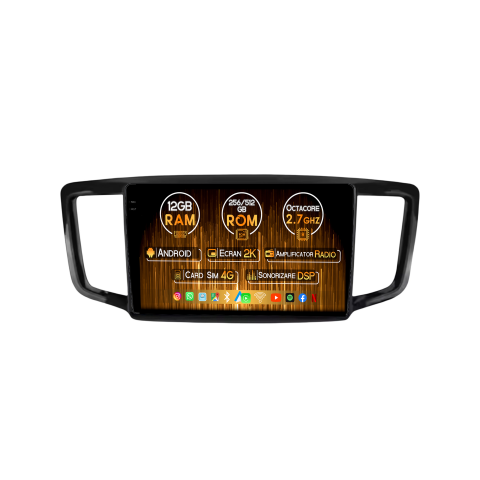 Honda - Navigatie dedicata Honda Odyssey 2015-2019, 12GB RAM 256GB ROM, Android 14, Rezolutie 2K, Display QLED, 9", DSP, Carplay, Android Auto, Internet, Youtube, Waze, Wi Fi, USB