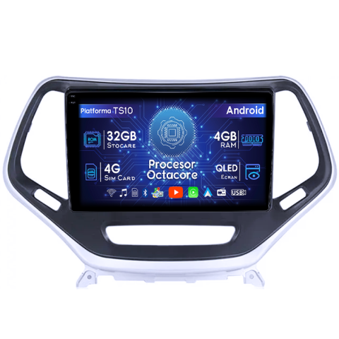 Navigatii Dedicate - Navigatie dedicata Jeep Grand Cherokee 2014-2018, 4GB RAM 32GB ROM, Octacore, Android 14, Display QLED 1K 10.25", DSP, Carplay&Android Auto, SIM 4G, Bluetooth, Ventilator Activ