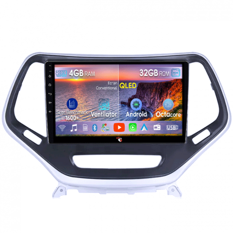 Grand Cherokee 2010-2013 - Navigatie dedicata Jeep Grand Cherokee 2014-2018, 4GB RAM 32GB ROM, Octacore, Android 14, Display QLED 10.25", DSP, Carplay&Android Auto, SIM 4G, Bluetooth, Ventilator Activ
