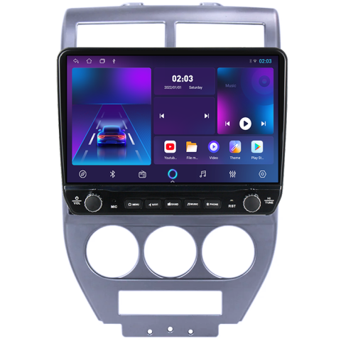 Navigatie dedicata Jeep Compass 2007-2009 Tesla cu butoane rotative model 2024, 4GB RAM 64GB ROM, Procesor Quadcore, Android 14, Display QLED 10", DSP, Carplay&Android Auto [4]