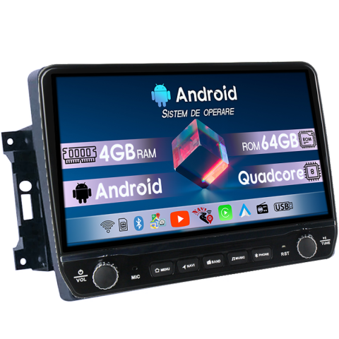 Navigatii Dedicate - Navigatie dedicata Jeep Wrangler 2007-2018 Tesla cu butoane rotative model 2024, 4GB RAM 64GB ROM, Procesor Quadcore, Android 14, Display QLED 10", DSP, Carplay&Android Auto