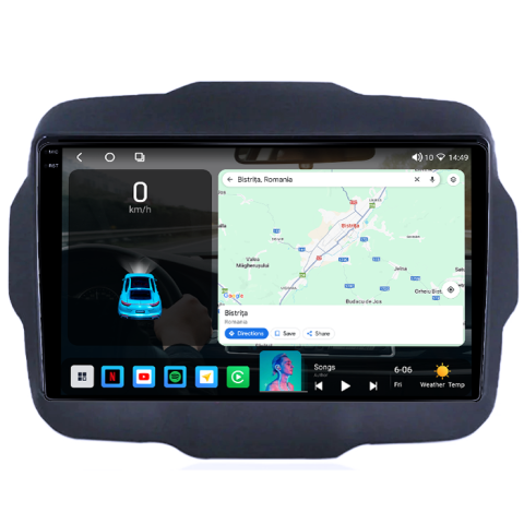 Navigatie dedicata Jeep Renegade 2016-2018, 4GB RAM 64GB ROM, Procesor Qualcomm Octacore, Android 14, Rezolutie 2K, Display QLED 9", DSP, Carplay&Android Auto, SIM 4G [1]