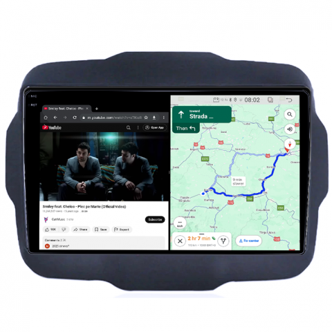 Navigatie dedicata Jeep Renegade 2016-2018, 4GB RAM 64GB ROM, Quad Core, Display 9" QLED 1K, Carplay, Android 14, Bluetooth, Magazin Play, Suport Camere AHD [4]