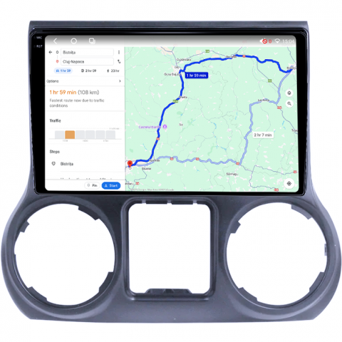 Navigatie dedicata Jeep Wrangler 2011-2016, 4GB RAM 64GB ROM, Octacore, Android 14, Display QLED 1K 10", Carplay&Android Auto, SIM 4G, Ventilator Activ [3]