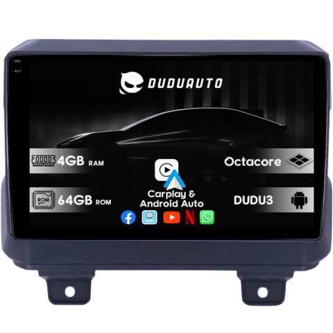 Wrangler 2018-2019 - Navigatie dedicata Jeep Wrangler 2018-2019, DUDU3, 4GB RAM 64GB ROM, Octacore, Platforma 8581, Android, Display QLED 9", DSP, Carplay&AndroidAuto