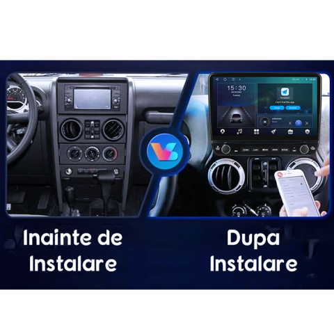 Navigatie dedicata Jeep Wrangler 2014-2016 Tesla cu butoane rotative model 2024, 4GB RAM 64GB ROM, Procesor Quadcore, Android 14, Display QLED 10", DSP, Carplay&Android Auto [6]