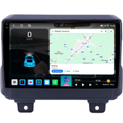 Navigatie dedicata Jeep Wrangler 2018-2019, 4GB RAM 64GB ROM, Procesor Qualcomm Octacore, Android 14, Rezolutie 2K, Display QLED 9", DSP, Carplay&Android Auto, SIM 4G [1]