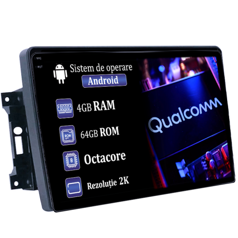 Wrangler 2007-2018 - Navigatie dedicata Jeep Wrangler Rubicon 2008-2010, 4GB RAM 64GB ROM, Procesor Qualcomm Octacore, Android 14, Rezolutie 2K, Display QLED 10", DSP, Carplay&Android Auto, SIM 4G